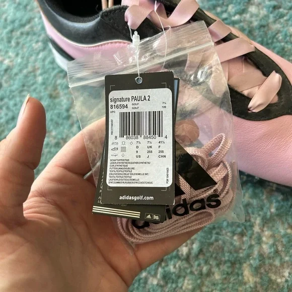 NWT Adidas 2012 Signature Paula 2.0 Womens Golf Shoes - Pale Pink/Black Size 9 - Picture 6 of 10